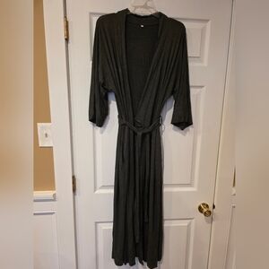 Elegant Grey Lightweight Women's Rayon And Spandex Robe